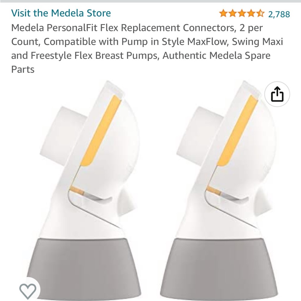 Medela connectors for pump in style max flow